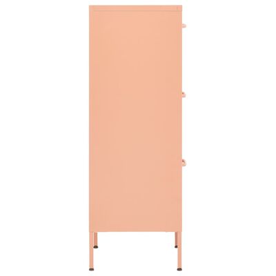 vidaXL Szafka, różowa, 42,5x35x101,5 cm, stalowa
