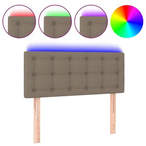 vidaXL Zagł&oacute;wek do ł&oacute;żka z LED, taupe, 80x5x78/88 cm, tkanina