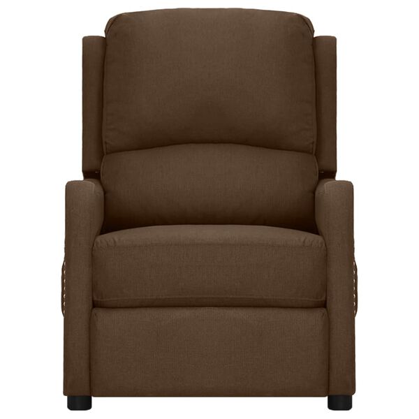 vidaXL Elektryczny fotel masujący, brązowy, obity tkaniną