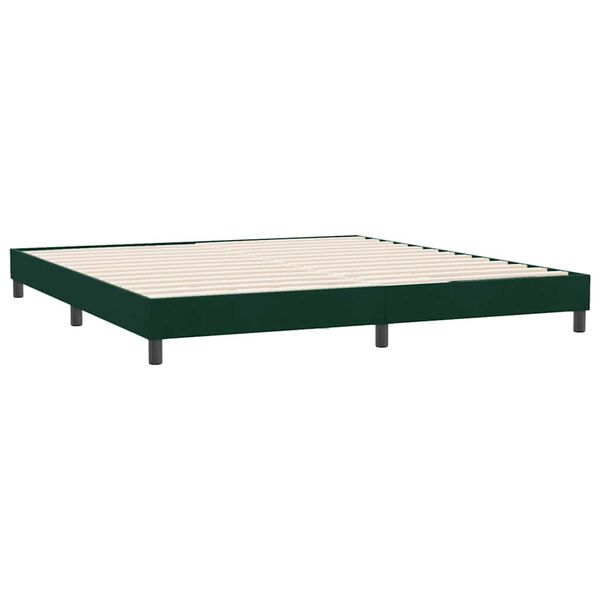 vidaXL Ł&oacute;żko typu Box Spring bez materaca Ciemnozielone 180x210 cm