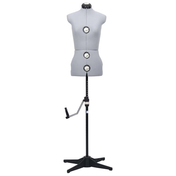 vidaXL Manekin krawiecki damski, regulowany, szary, S, rozmiar 33-40