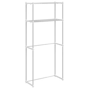 vidaXL Półka na pralkę z półką Biały 63 x 27 x 136 cm Aluminium