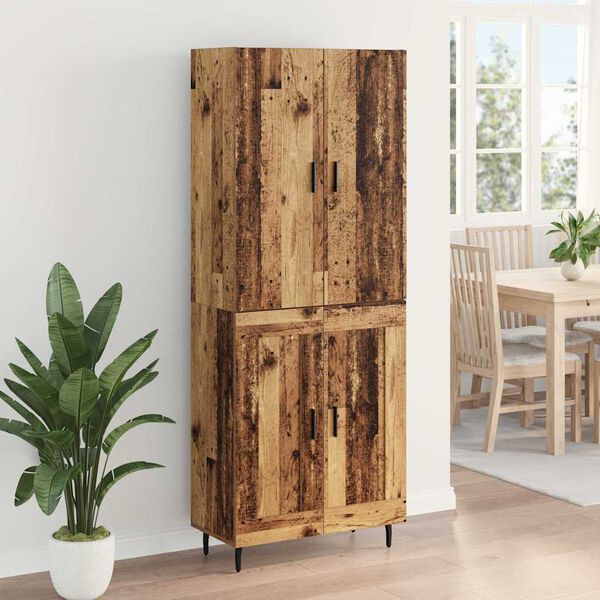 vidaXL Highboard 2 pcs Stare drewno Drewno inżynieryjne i szkło