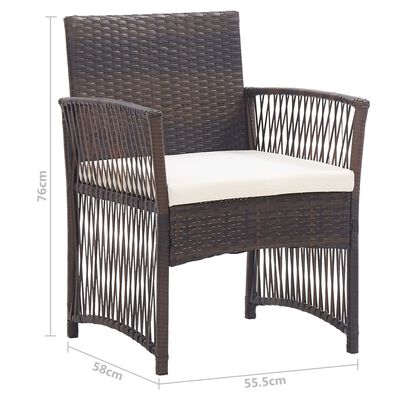 vidaXL Fotele ogrodowe z poduszkami, 2 szt., brązowe, polirattan