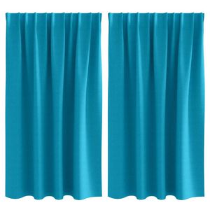vidaXL Firany blackout z k&oacute;łkami 2 pcs Turkusowy 140 x 140 cm