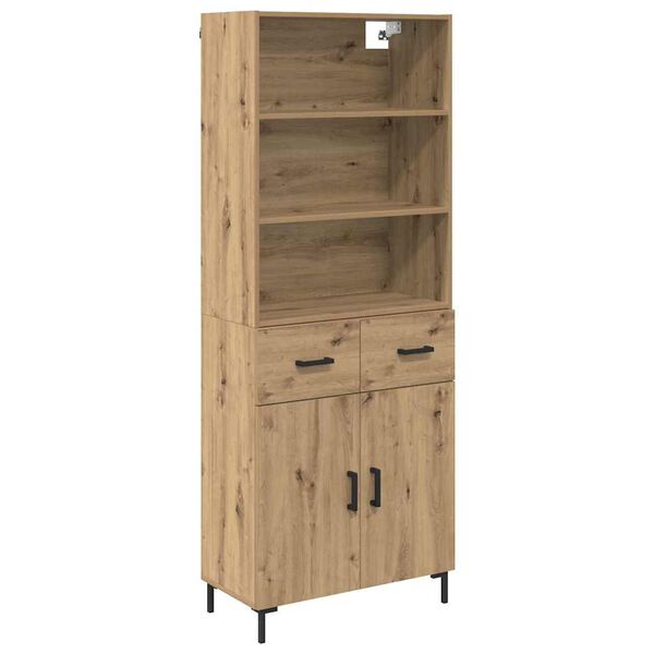 vidaXL Highboard z szufladą Dąb rzemieślniczy 69,5 x 34 x 180 cm