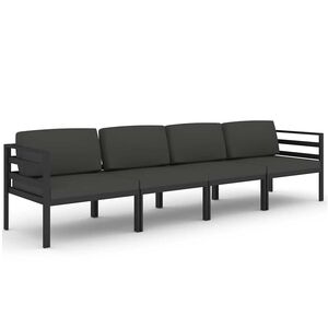vidaXL 4-cz. zestaw mebli ogrodowych, poduszki, aluminium, antracyt