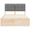 vidaXL Ramka ł&oacute;żka z tapicerowanym wezgłowiem Jasnoszary 120 x 190 cm