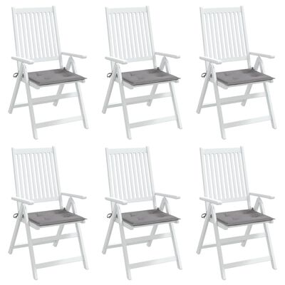 vidaXL Poduszki na krzesła ogrodowe, 6 szt., szare, 40x40x3 cm