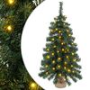 vidaXL Mini choinka świąteczna 60 cm 25 LED Ciepła biel PVC zielony