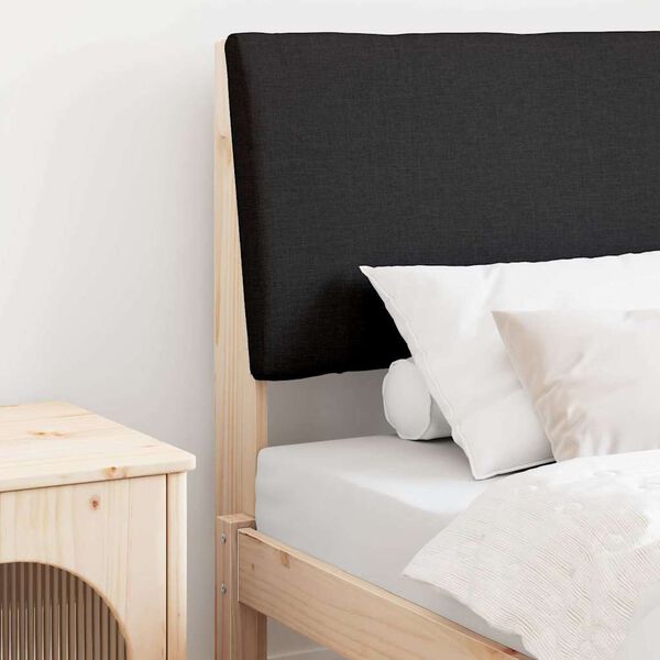 vidaXL Tapicerowane wezgłowie Czarny 75 cm Lite drewno sosnowe