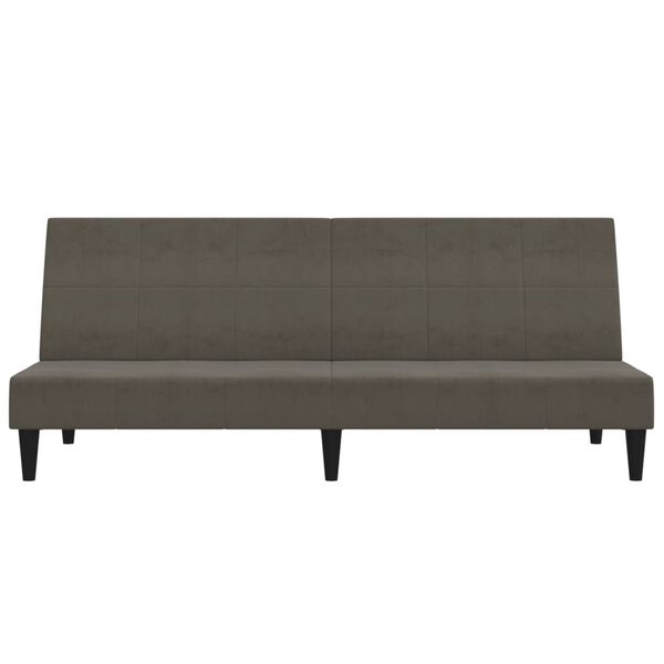 vidaXL Rozkładana sofa 2-osobowa, ciemnoszara, mikrofibra