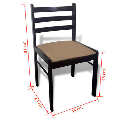 vidaXL Krzesła stołowe, 6 szt., brązowe, lite drewno i aksamit