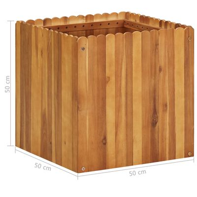 vidaXL Podwyższona donica ogrodowa, 50x50x50 cm, lite drewno akacjowe