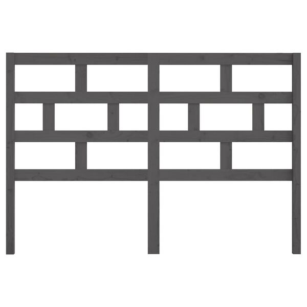 vidaXL Wezgłowie ł&oacute;żka, szare, 141x4x100 cm, lite drewno sosnowe