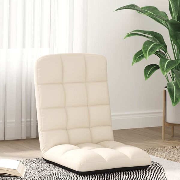 vidaXL Krzesło podłogowe składane lniane 71x51x62 cm