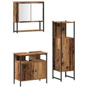 vidaXL Zestaw mebli łazienkowych 3 pcs Brązowy Materiał drewnopochodny