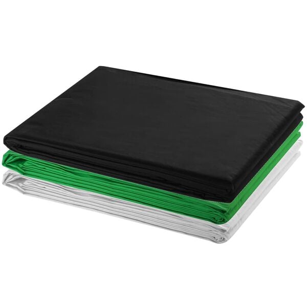 vidaXL Zestaw fotograficzny z 3 tłami z bawełny i ramą, 3 x 3 m