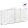 vidaXL Kosze gabionowe, 6 szt, 400x30x180/200 cm, galwanizowane żelazo
