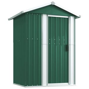 vidaXL Szopa ogrodowa, zielona, 126x97,5x177 cm, stal galwanizowana