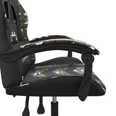 vidaXL Fotel gamingowy, czarny i moro, sztuczna skóra
