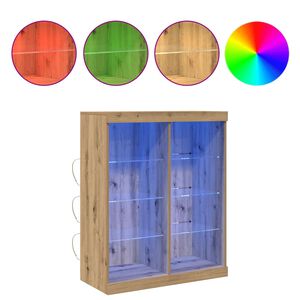 vidaXL Komoda LED Dąb artisan 81 x 37 x 100 cm Drewno inżynieryjne