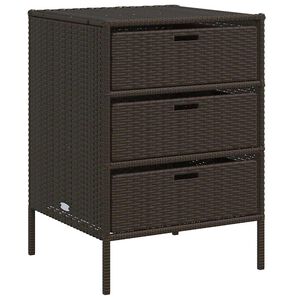 vidaXL Szafka ogrodowa, brązowa, 55x59x80 cm, polirattan