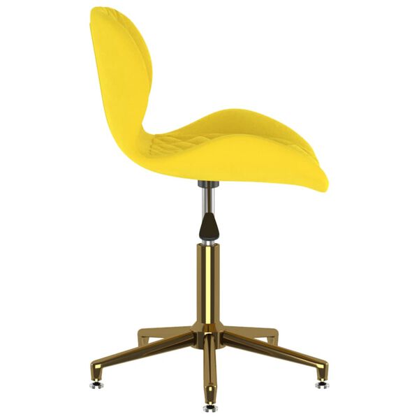 vidaXL Obrotowe krzesła stołowe, 4 szt., żółte, obite aksamitem