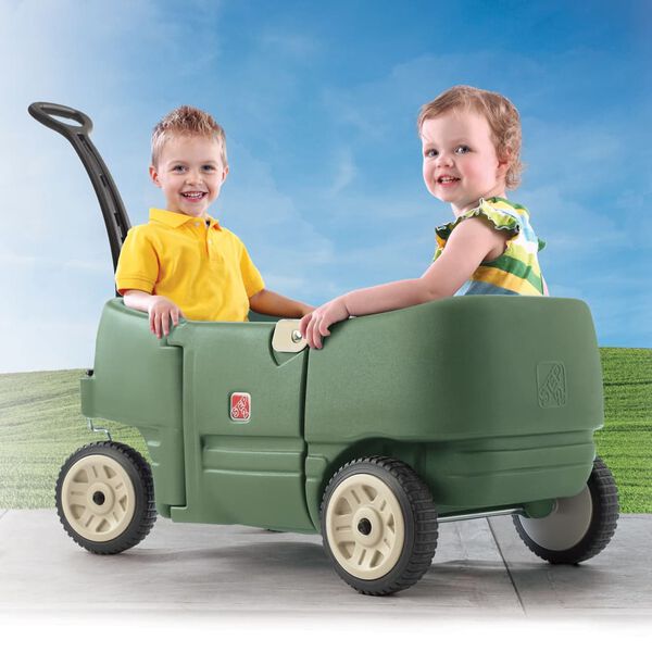 Step2 Kids Wózek ręczny dla dzieci Wagon for Two Plus, zielony