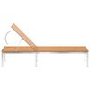 vidaXL Leżak z poduszką, lite drewno tekowe i stal nierdzewna