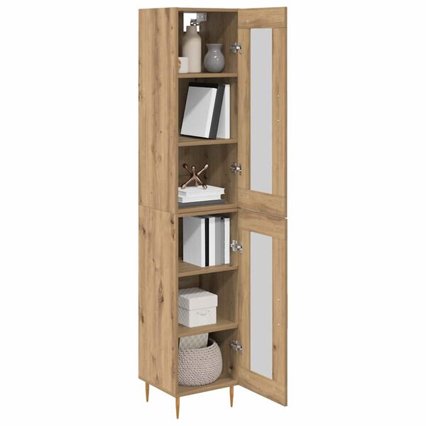 vidaXL Highboard 2 pcs Dąb rzemieślniczy Szkło