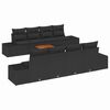 vidaXL Zestaw Sof na Ogr&oacute;d z przechowywaniem 9 pcs Czarny polirattan