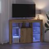 vidaXL Kątowa szafka LED pod telewizor Dąb rzemieślniczy 100x40x68cm