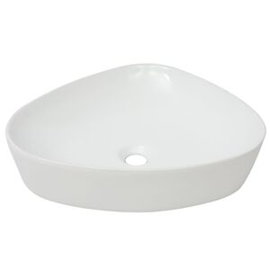 vidaXL Ceramiczna umywalka tr&oacute;jkątna 50,5 x 41 x 12 cm, biała