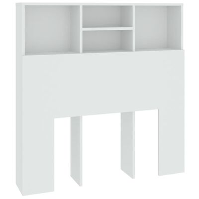 vidaXL Wezgłowie łóżka z półkami, białe, 100x19x103,5 cm