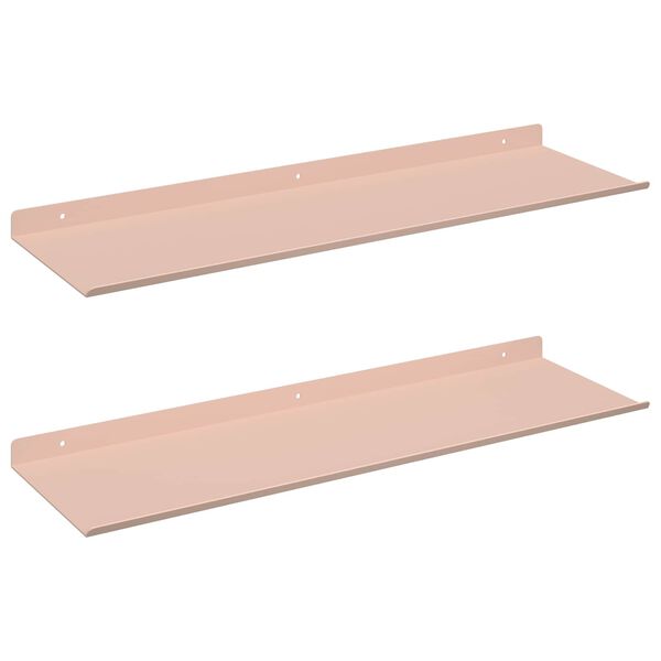 vidaXL P&oacute;łka wisząca 2 pcs R&oacute;żowy 60 x 18 x 2,5 cm Stal