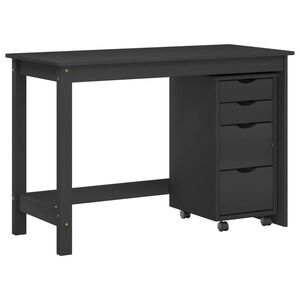 vidaXL Zestaw biurka i szafki na k&oacute;łkach MOSS 2 pcs Czarny
