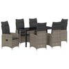 vidaXL Zestaw do jadalni w ogrodzie z poduszką 7 pcs Szary polirattan