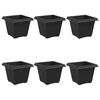 vidaXL Kwadratowa doniczka na kwiaty 6 pcs Czarny 33 x 33 x 26 cm