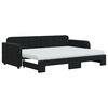 vidaXL Sofa rozsuwana z materacami, czarna, 80x200 cm, aksamit