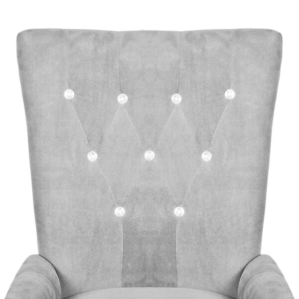 vidaXL Fotel, srebrny, aksamit