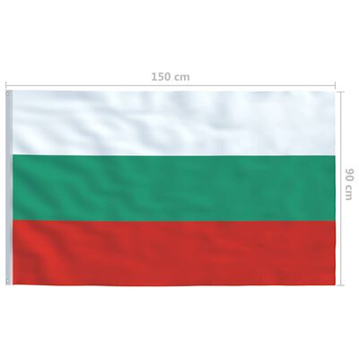 vidaXL Flaga Bułgarii z aluminiowym masztem, 4 m