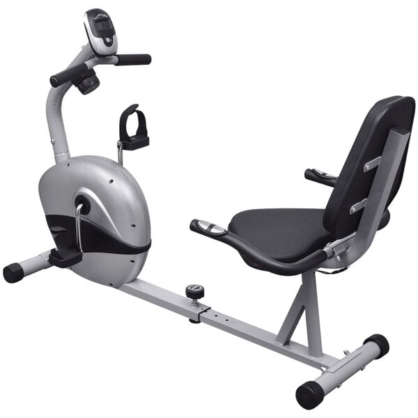 vidaXL Poziomy rower treningowy, magnetyczne koło zamachowe 3 kg