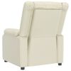 vidaXL Podnoszony fotel masujący, kremowy, obity sztuczną skórą