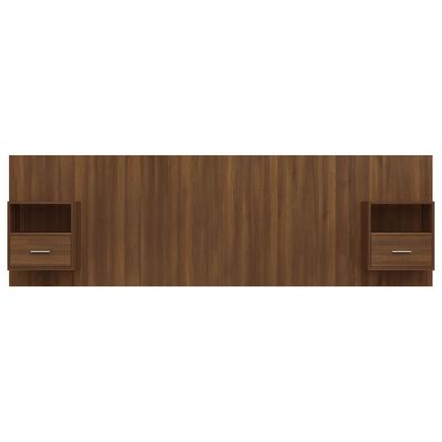 vidaXL Wezgłowie z szafkami, brązowy dąb, materiał drewnopochodny