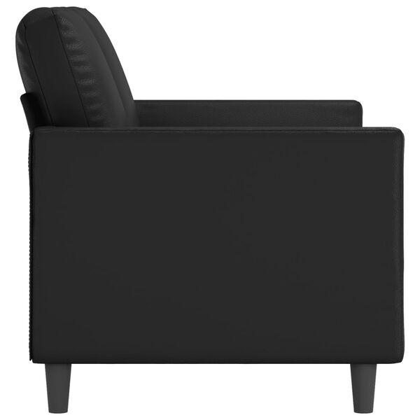 vidaXL 2-osobowa sofa, czarna, 120 cm, sztuczna sk&oacute;ra