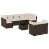 vidaXL 10-cz. zestaw mebli ogrodowych z poduszkami, brązowy polirattan