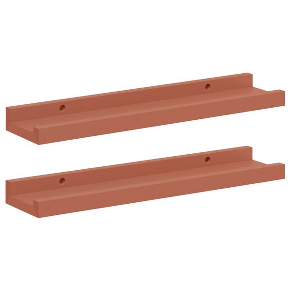 vidaXL P&oacute;łka ścienna z p&oacute;łką 2 pcs Czerwony 40 x 9 x 3 cm