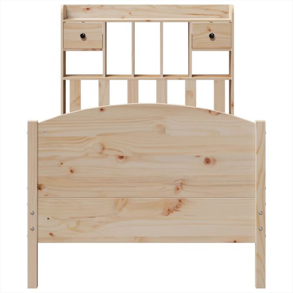 vidaXL Łóżko z regałem, bez materaca, 100x200 cm, sosnowe