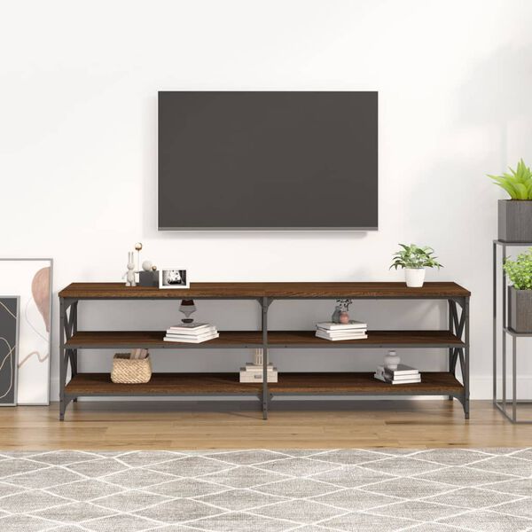 vidaXL Szafka pod TV, brązowy dąb, 160x40x50, materiał drewnopochodny